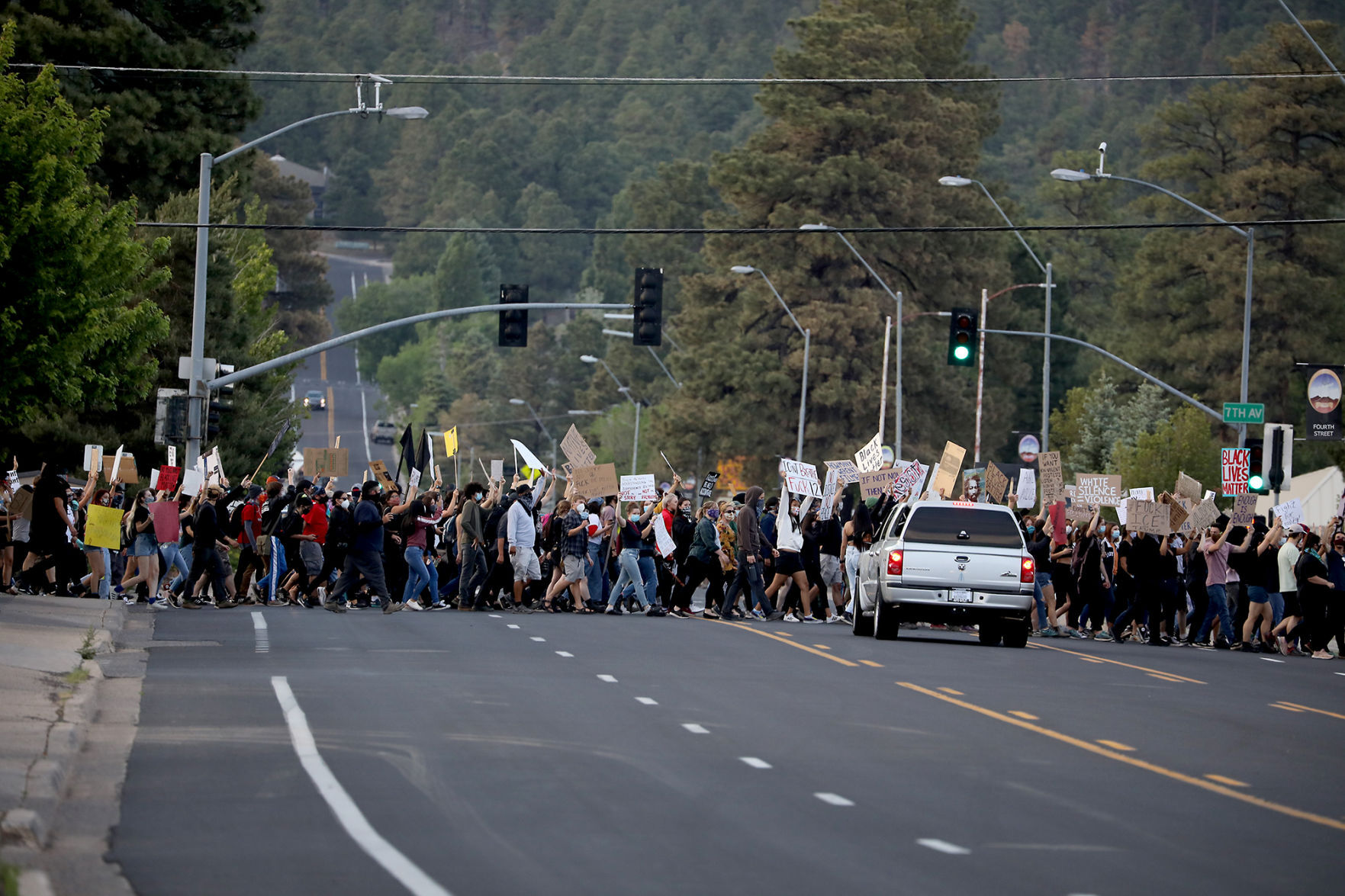 Protestors Block Fourth Street